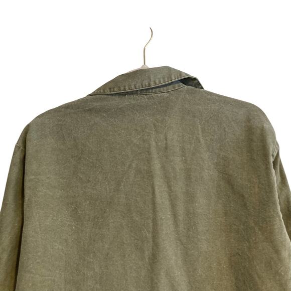 Vintage 90s Army Green Double Breasted Lightweight Skater Cotton Jacket Sz Small - Picture 12 of 16
